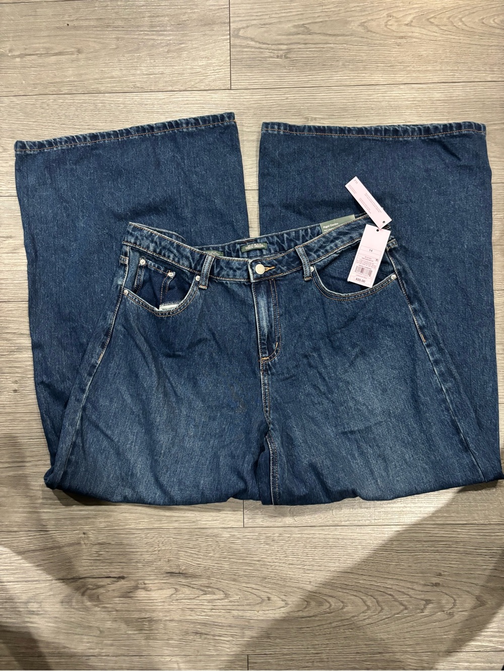 Target Women's Flared Jeans in Dark Blue Denim